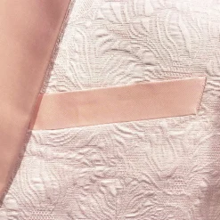 Rose Gold Pink Slim Fit Tuxedo 4 Piece with Satin Shawl Collar Beveled Designed Vest