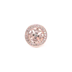 Round Rose Gold Floral Cufflinks