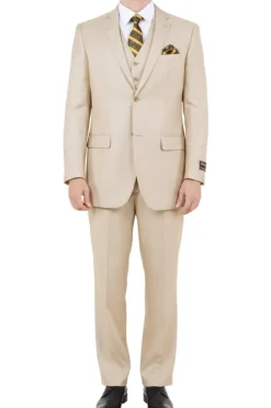 (48R) 3 Piece Modern Fit Suit - Light Beige
