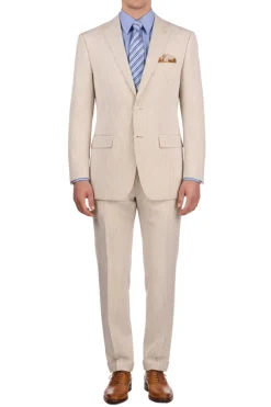 (46R, 54R) Tan Modern Fit Seersucker