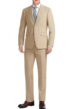 (34R, 46S) Regular Fit 2 Piece Beige Suit