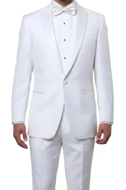 (36R, 40S, 44S) Slim Fit 2 Piece White Tuxedo