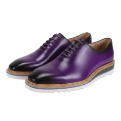 Ruben Collection - Purple Leather Plain Toe Shoes