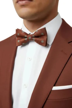 Rust Medallion Pattern Bow Tie
