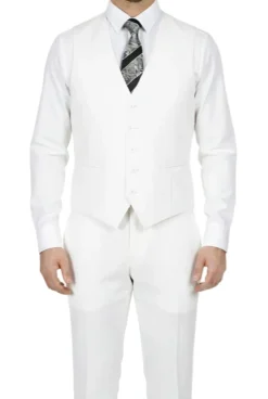 (38R) White Regular Fit 3-Piece Suit