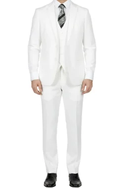 (38R) White Regular Fit 3-Piece Suit