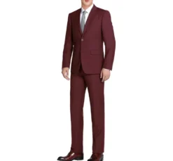 (46S) Regular Fit 2 Piece Burgundy Suit
