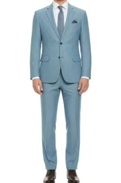 (48S) Slim Fit 2 Piece Light Blue Suit