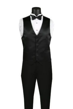 Santorini Collection - Regular Fit Red Tuxedo 4 Piece with Vest Bow Tie Adjustable Waistband