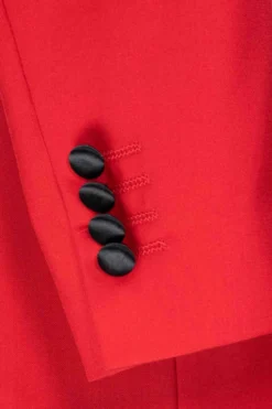 Santorini Collection - Regular Fit Red Tuxedo 4 Piece with Vest Bow Tie Adjustable Waistband