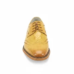 Shane Collection - Scotch Croco Print Wingtip Lace-up Dress Shoes