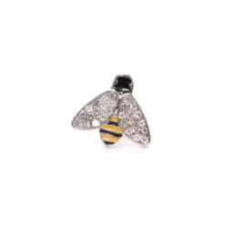 Silver Rhinestone Bumble Bee Design Cufflinks