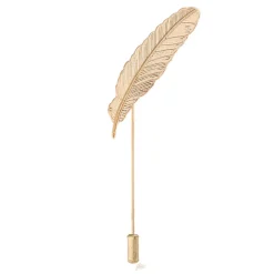 Slender Gold Feather Lapel Pin