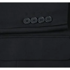 Slim Fit 2 Piece Black Double Breasted Peak Lapel Tuxedo