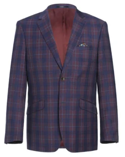 Slim Fit Blazer Glen Plaid in Blue