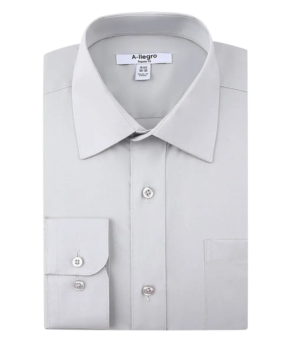 Slim Fit Cotton Convertible Cuff Dress Shirt In Gray