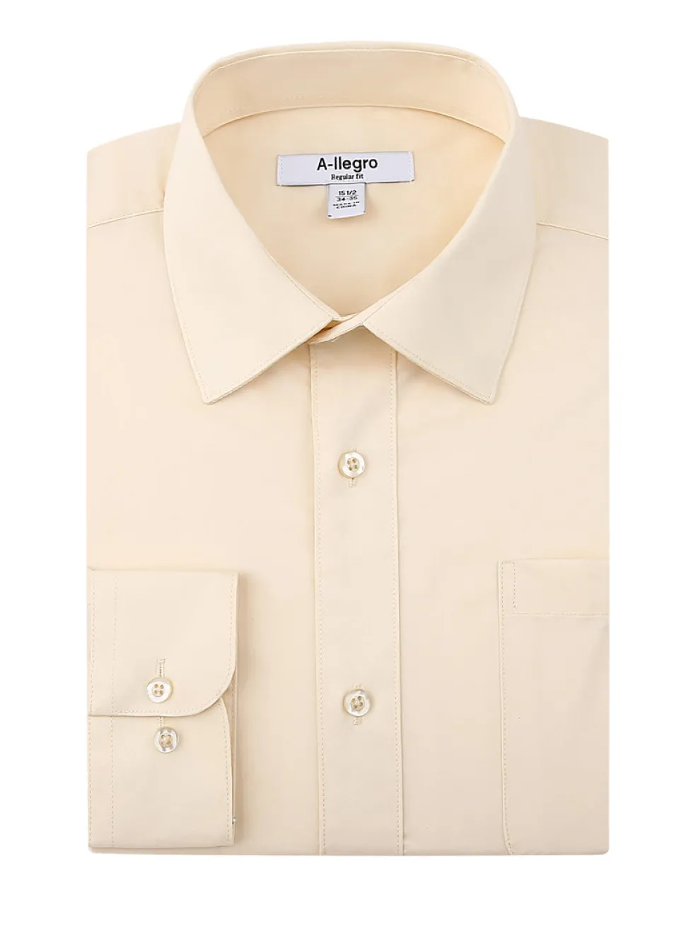 Slim Fit Cotton Convertible Cuff Dress Shirt In Beige