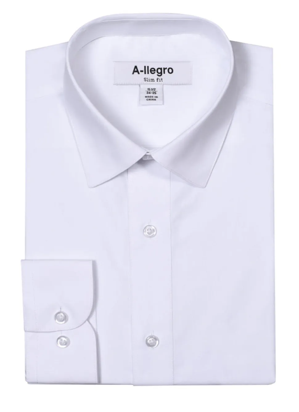 Slim Fit Cotton Convertible Cuff Dress Shirt In White