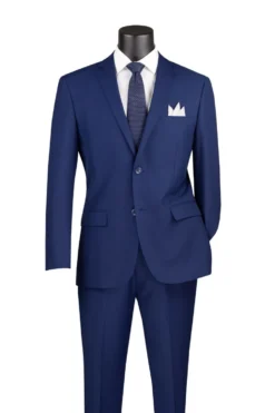 Slim Fit Men's Suit 2 Piece 2 Button in Patriot Blue