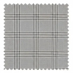 Slim Fit Suit Windowpane 3 Piece with Vest in Black/Gray