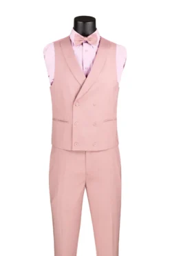 Slim Fit Tuxedo 3 Piece with Matching Bow Tie in Mauve