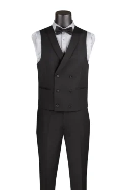 Slim Fit Tuxedo 3 Piece with Matching Bow Tie in Black