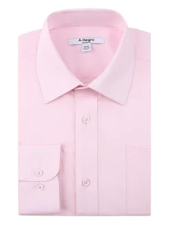 Slim Fit Cotton Convertible Cuff Dress Shirt In Pink