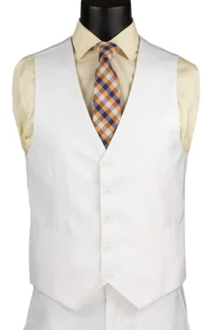 Slim Fit Men's Suit 3 Piece 2 Button in White