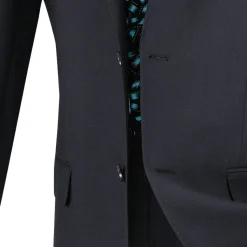 Slim Fit Men's Suit 2 Piece 2 Button in Navy