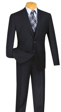 Slim Fit Suit 3 Piece 2 Button in Navy