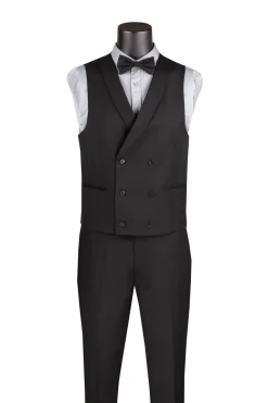 Slim Fit Tuxedo 3 Piece with Matching Bow Tie in Black