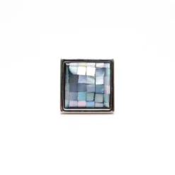 Square Chrome Checkboard Design Enamel Cufflinks
