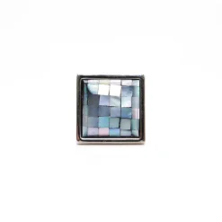 Square Chrome Checkboard Design Enamel Cufflinks