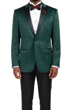 (S) Slim Fit Emerald Velvet Jacket
