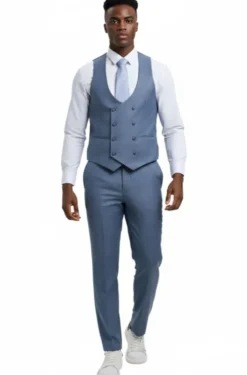 Stacy Adams - 3 Piece Hybrid Fit Ocean Textured Suit