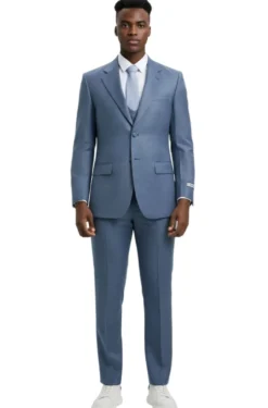 Stacy Adams - 3 Piece Hybrid Fit Ocean Textured Suit