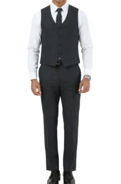 Stacy Adams - 3 Piece Hybrid Fit Notch Lapel Suit in Black