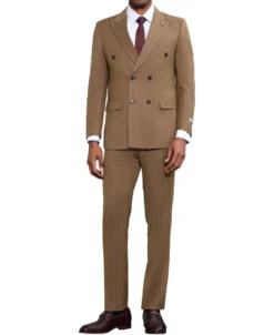 Stacy Adams - 2 Piece Hybrid Fit Pinstripe Double Breasted Suit