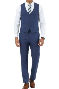 Stacy Adams - 3 Piece Hybrid Fit Notch Lapel Suit in Indigo