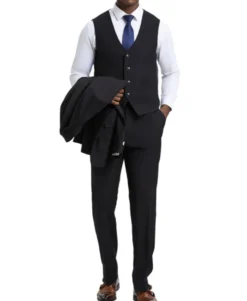 Stacy Adams - 3 Piece Hybrid Fit Suit in Black