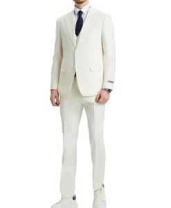 Stacy Adams - 3 Piece Hybrid Fit Suit in Ivory