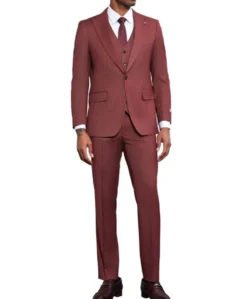Stacy Adams - 3 Piece Pinstripe Hybrid Fit 1 Button Suit