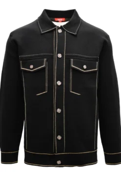 Stacy Adams - Black Knit Buttoned Jacket