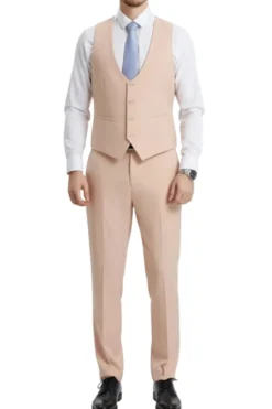 Stacy Adams - Blush 3 Piece Hybrid Fit Suit With Expandable Waist Band