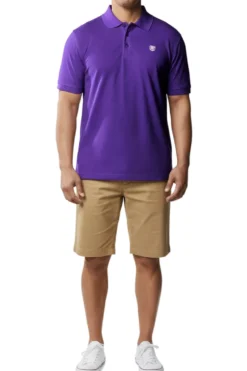 Stacy Adams - Cotton Polo Shirt in Purple