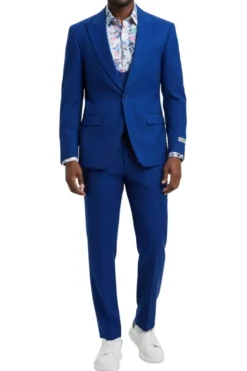 Stacy Adams - Indigo 3 Piece Hybrid Fit Suit With Expandable Waist Band