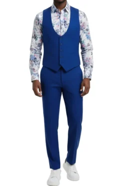 Stacy Adams - Indigo 3 Piece Hybrid Fit Suit With Expandable Waist Band