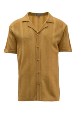 Stacy Adams - Men's Sand Vertical Embroidered Pattern Shirt