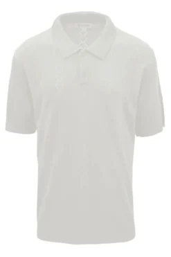 Stacy Adams - Men's White Diamond Stitch Knit Shirt
