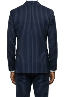 Stacy Adams - Navy Hybrid Fit 2 Piece Double Breasted Pinstripe Suit